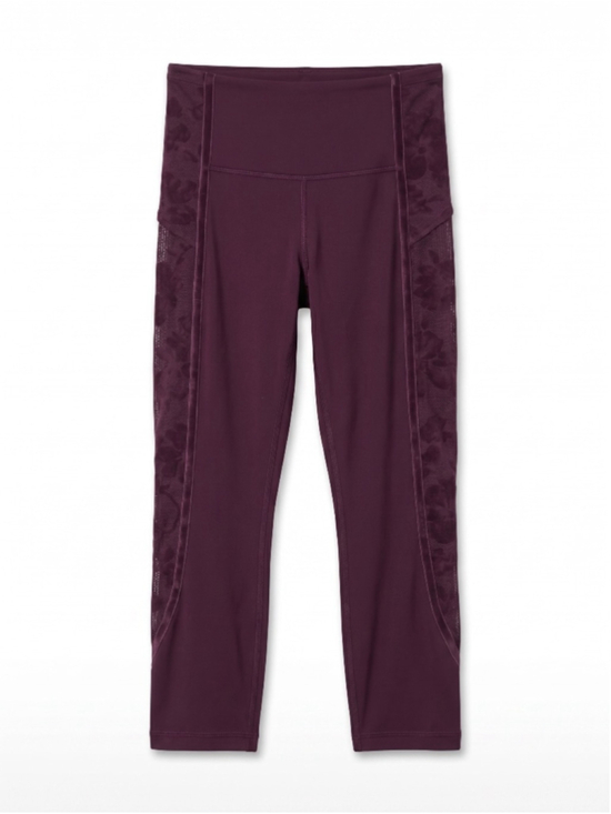 lululemon athletica Pants - SPECIAL EDITION LULULEMON Wunder Under Crop Maroon Floral Mesh Leggings, Sz 4